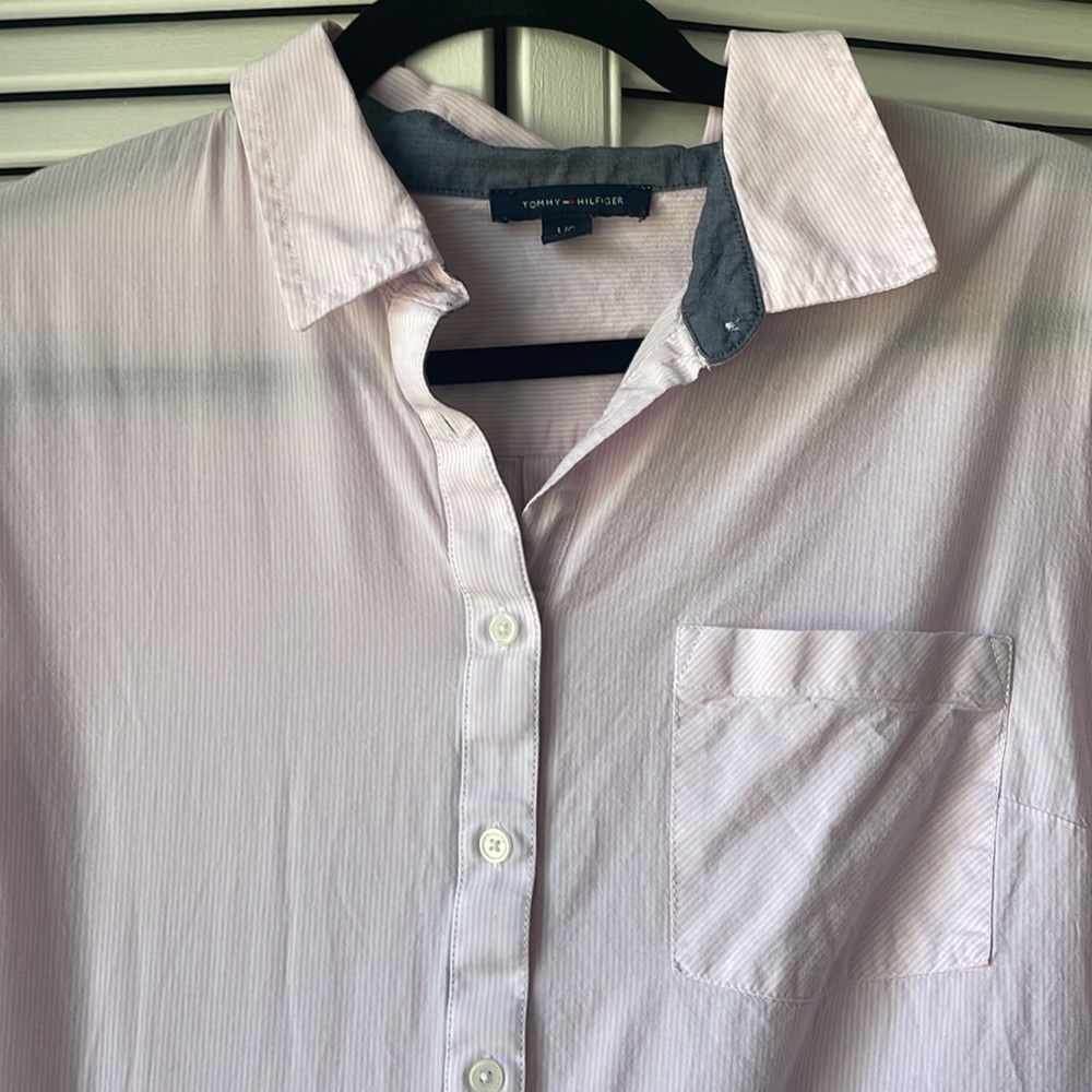 Pink stripped button down - Picture 2 of 2